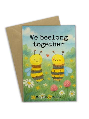 Mr. & Mrs. Panda Grußkarte Biene Verliebt Design mit Spruch in Weiß