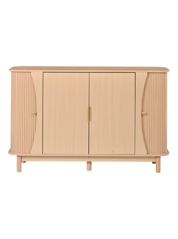 ABRIHOME Sideboard in Naturholz 140x40x88 cm mit 2 Schiebetüren Geschwungenen Kanten