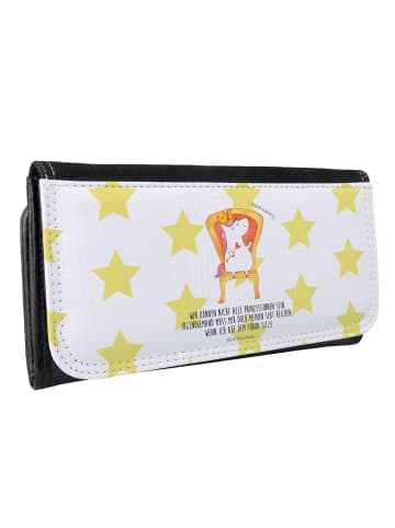 Mr. & Mrs. Panda Portemonnaie für Damen Einhorn König mit Spruch in Weiß