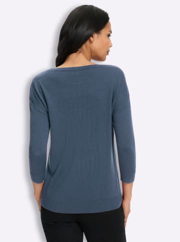 Sieh an! Rundhals-Pullover in rauchblau