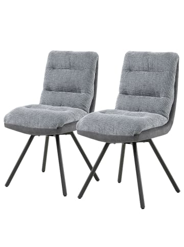 home24 Polsterstuhl Etla 2er-Set in Grau