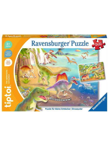 Ravensburger Puzzle 12 Teile tiptoi® Puzzle für kleine Entdecker: Dinosaurier - 2x12 Teile Ab 3 Jahre in bunt