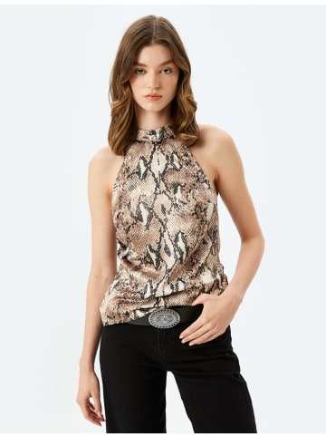 KOTON Bluse in Beige Gemustert