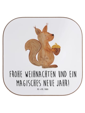 Mr. & Mrs. Panda gläseruntersetzer Eichhörnchen Weihnachten mit ... in Weiß