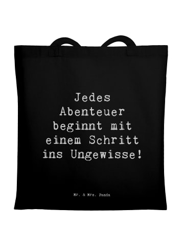 Mr. & Mrs. Panda Beutel Spruch Ungewissheit akzeptieren mit Spruch in Schwarz