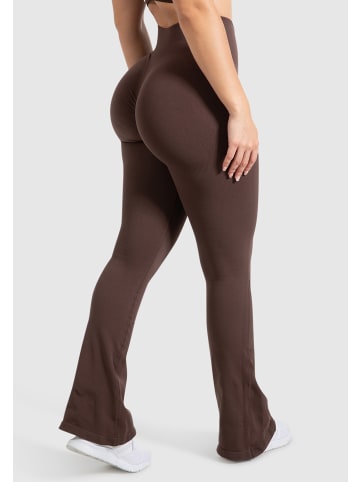 SMILODOX Schlaghose Leggings Aylin Scrunch in Braun