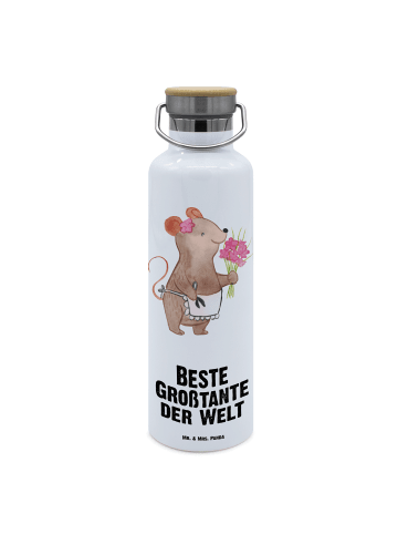Mr. & Mrs. Panda Trinkflasche Maus Beste Großtante der Welt mit ... in Weiß