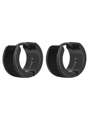 Adeliás Damen Ohrringe – Klappcreole aus Edelstahl in schwarz