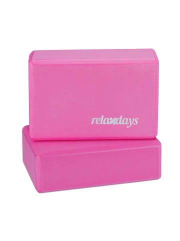 relaxdays 2x Yogablock in Pink