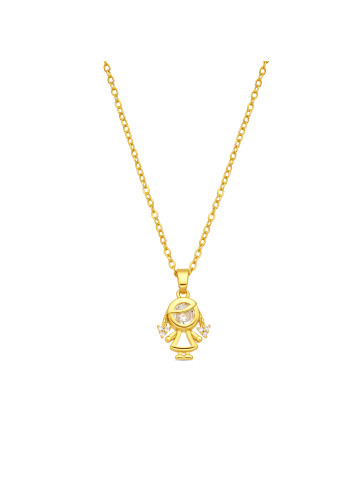 Halskette mit funkelnden Zirkonia-Steinen, veredelt mit 18 Karat Gelbgold – Girl