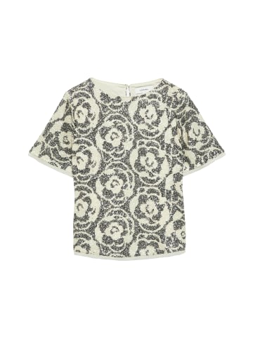 comma Bluse in beige schwarz