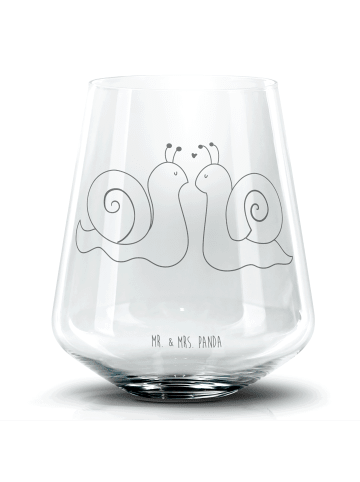 Mr. & Mrs. Panda Blümchentail Glas Schnecken Liebe ohne Spruch in Transparent