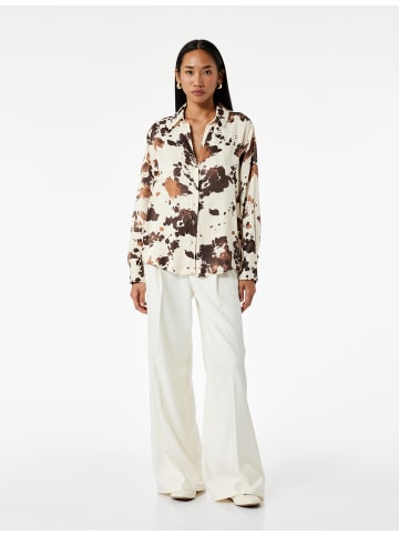 KOTON SHIRTS LS in Ekru Gemustert