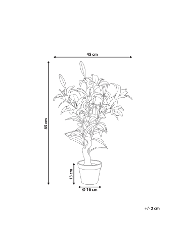 Beliani Kunstpflanze LILIARIUM in Rosa/Grün - (W) 45 x (H) 85 x (L) 45 cm