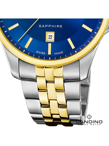 Candino Analog-Armbanduhr Candino Classic silber, gold groß (ca. 42mm)