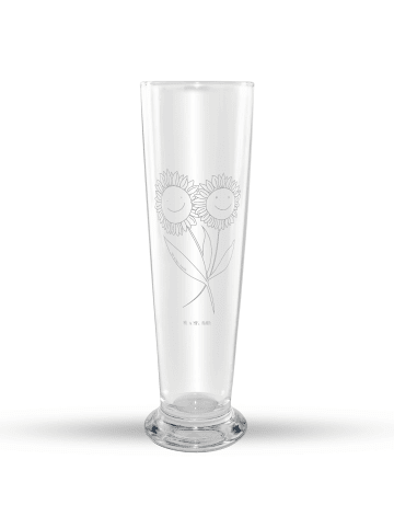 Mr. & Mrs. Panda Trinkglas Blume Sonnenblume ohne Spruch in Transparent