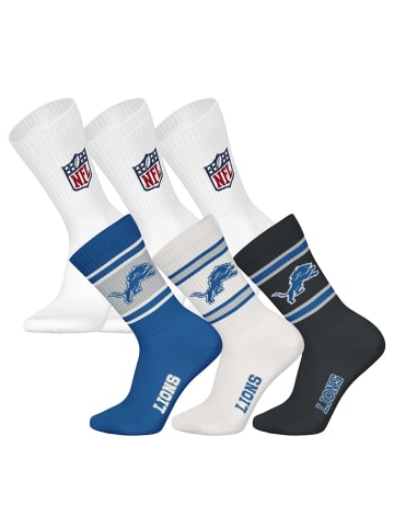 NFL Socken 6er Pack in Detroit Lions/Weiß