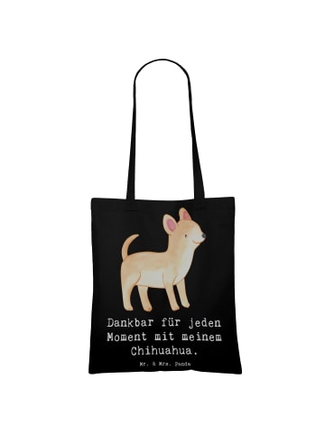 Mr. & Mrs. Panda Shopping Tasche Chihuahua Moment mit Spruch in Schwarz