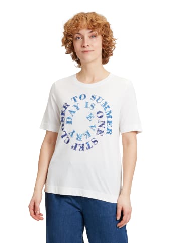 CARTOON Halbarm-Shirt mit Rundhalsausschnitt in Patch Cream/Blue