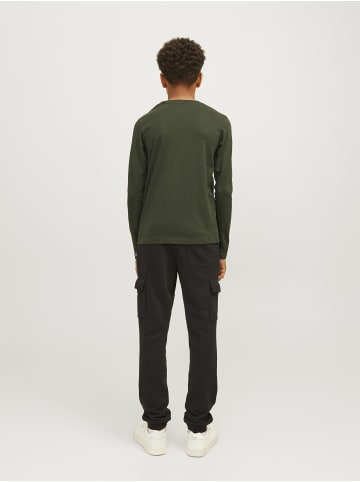 JACK & JONES Junior Langarmshirt JJELOGO TEE LS O-NECK JNR in kombu green