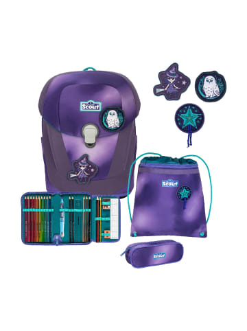 Scout Sunny II Schulranzen-Set 4-tlg. Exklusiv Superflash Purple Magic 2023 in lila