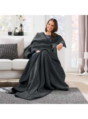 Erwin Müller Jacquard, Baumwollmischung Wohndecke Rimini in anthrazit