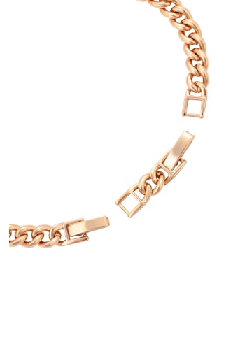 faina Women Cable Chain Link Bracelet in Rose Gold Red