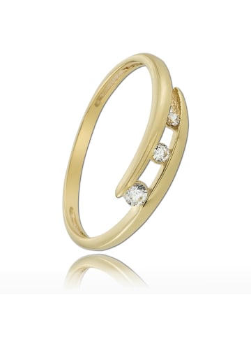 BALIA 333 Gelbgold - 8 Karat Damen Ringe 3er Zirkonia Fingerring 56 (17,8)