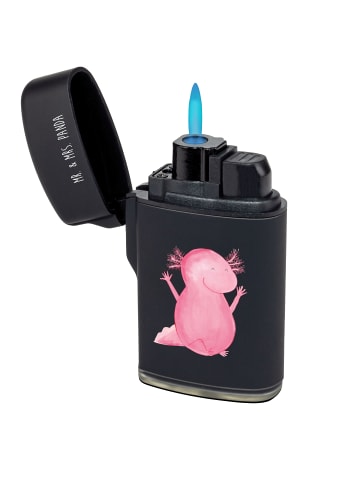 Mr. & Mrs. Panda Feuerzeug Axolotl Hurra ohne Spruch in Schwarz