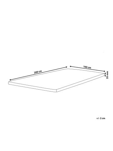Beliani Topper RESTFUL in Weiß - (W) 160 x (H) 3.5 x (L) 200 cm