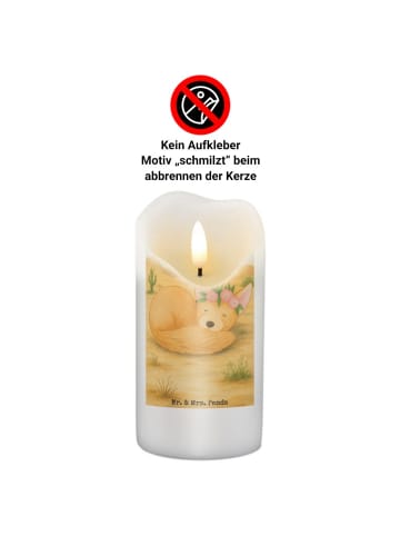 Mr. & Mrs. Panda Kerze Mit Spruch Wüstenfuchs Blumen Design ohne... in Weiß