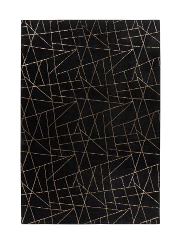 Kayoom Hochflor Teppich Bijou 125 in schwarz - gold - rechteckig