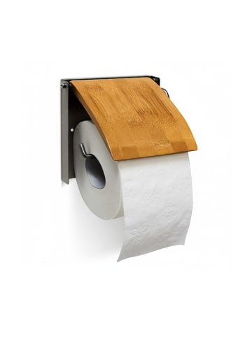 relaxdays Toilettenpapierhalter Bambus in Natur