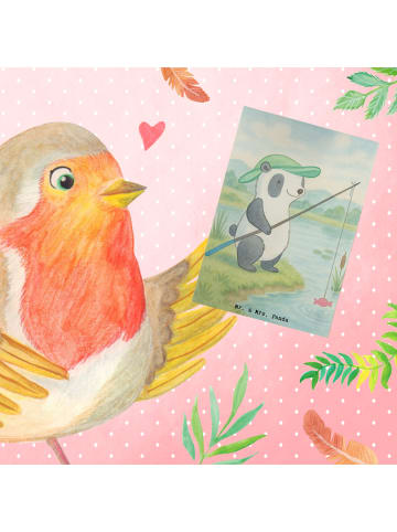 Mr. & Mrs. Panda babykarte Panda Angeln Design ohne Spruch in Weiß