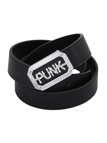 Forty degrees Gürtel mit silberner "PUNK" Schnalle echt Leder in schwarz