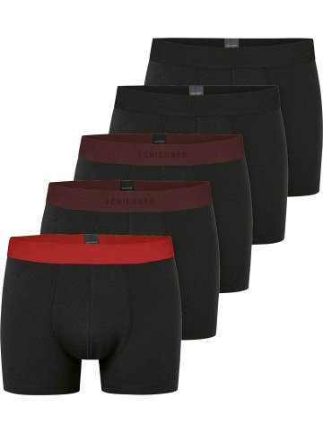 Schiesser 95/5 Baumwolle, Single-Jersey Pants im 5er-Pack in schwarz