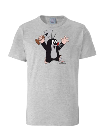 Logoshirt T-Shirt Der kleine Maulwurf - Juhu in grau-meliert