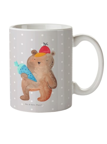 Mr. & Mrs. Panda Kaffeetasse Bär Schultüte ohne Spruch in Grau Pastell