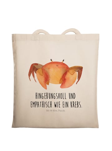 Mr. & Mrs. Panda Tragetasche Sternzeichen Krebs mit Spruch in Creme
