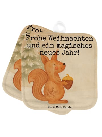 Mr. & Mrs. Panda Ofenhandschuhe Eichhörnchen Weihnachten Design ... in Weiß