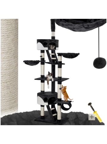 tectake Katzenbaum Hansi 260 cm - Diverse Farben - Schwarz-Weiß