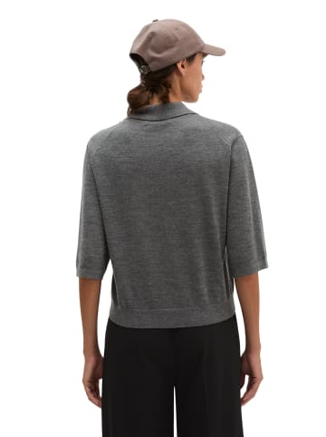 Marc O'Polo Strick-Poloshirt loose in Dark Granite Melange