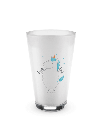 Mr. & Mrs. Panda Trinkglas Einhorn Fitness ohne Spruch in Transparent