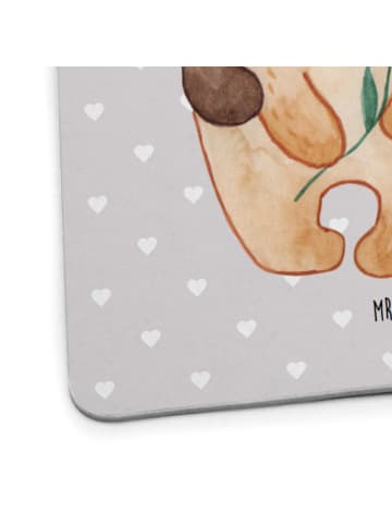 Mr. & Mrs. Panda Bierfilzl Bären Liebe ohne Spruch in Grau Pastell