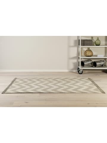Green Looop Handweb-Teppich Cannes in beige taupe