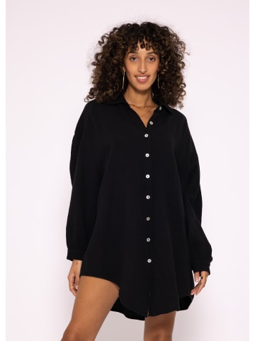 SASSYCLASSY Ultra Oversize Musselin-Blusenhemd lange Variante in Schwarz