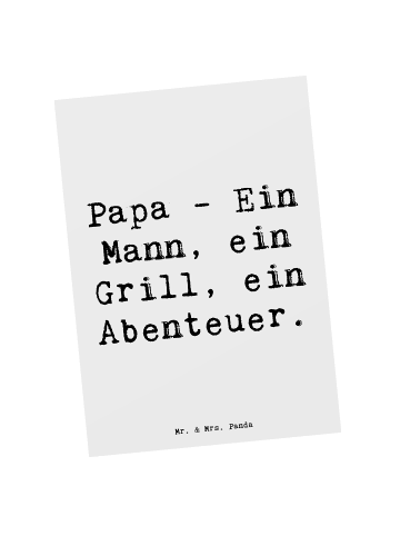 Mr. & Mrs. Panda Postkarte Papa Abenteuer mit Spruch in Weiß