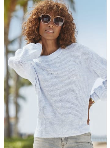 LASCANA Strickpullover in hellblau meliert