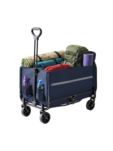 relaxdays Bollerwagen in Blau - (B)50 x (H)97 x (T)76 cm