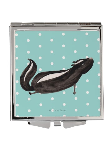 Mr. & Mrs. Panda Schminkspiegel Stinktier Yoga ohne Spruch in Türkis Pastell